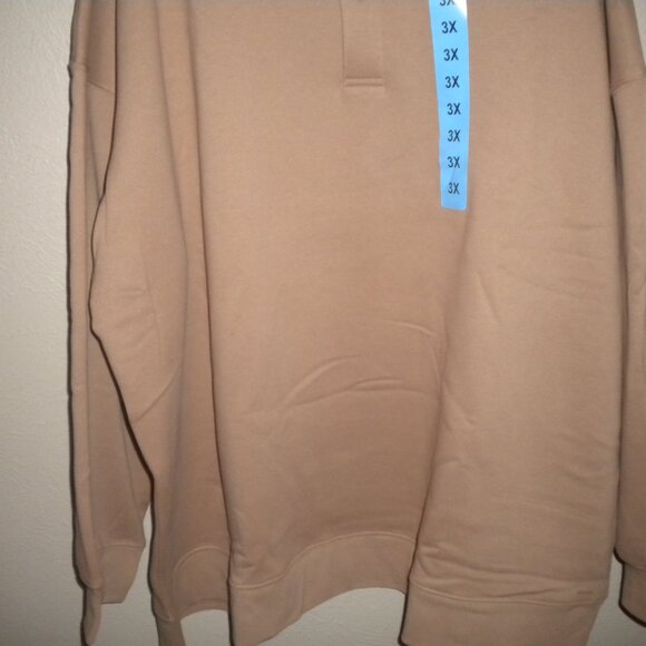 Mondetta Women's Plus Size 2X Natural Collared Pullover Sweatshirt NWT - Picture 4 of 5